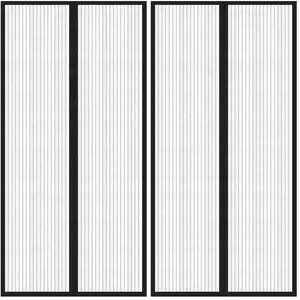vidaXL Rideaux de porte anti-insectes 2 pcs et aimants noir 220x100 cm pas cher