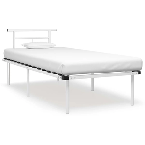 vidaXL Cadre de lit Blanc Métal 100x200 cm pas cher