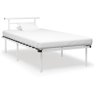 vidaXL Cadre de lit Blanc Métal 120x200 cm pas cher