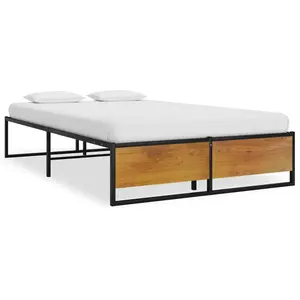 vidaXL Cadre de lit Noir Métal 120x200 cm pas cher