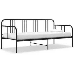 vidaXL Cadre de canapé-lit Noir Métal 90x200 cm pas cher