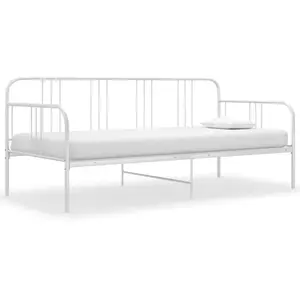 vidaXL Cadre de canapé-lit Blanc Métal 90x200 cm pas cher