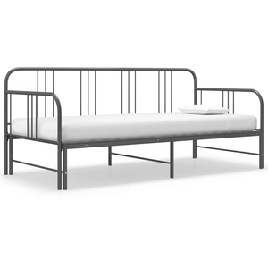 vidaXL Cadre de canapé-lit extensible Gris Métal 90x200 cm pas cher