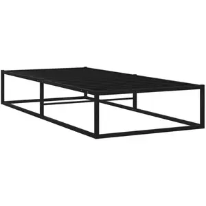 vidaXL Cadre de lit Noir Métal 100x200 cm pas cher