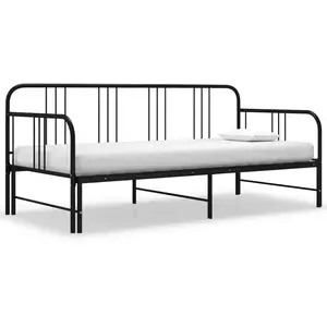 vidaXL Cadre de canapé-lit extensible Noir Métal 90x200 cm