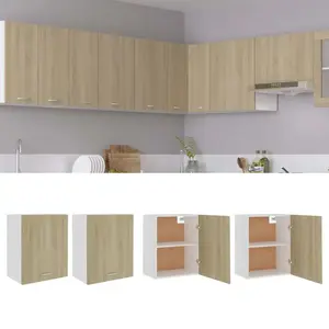 vidaXL Armoires suspendues 2 pcs Chêne sonoma Bois d’ingénierie pas cher