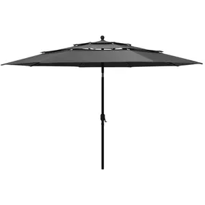 Comparateur de prix : vidaXL Parasol de jardin à 3 niveaux avec mât en aluminium anthracite