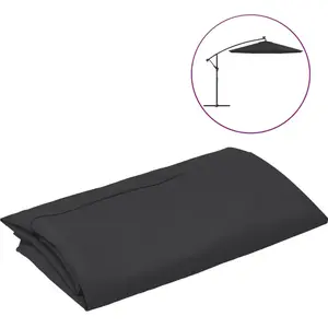 vidaXL Tissu de remplacement pour parasol déporté Noir 350 cm pas cher