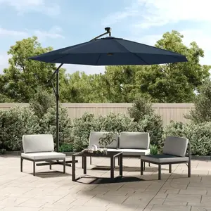 vidaXL Tissu de remplacement pour parasol déporté Bleu 350 cm pas cher