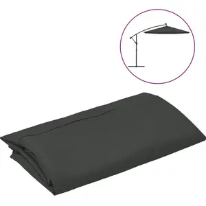 vidaXL Tissu de remplacement pour parasol déporté anthracite 300 cm pas cher