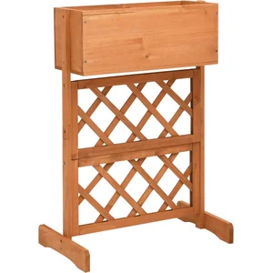 vidaXL Jardinière à treillis de jardin Orange 45x30x74cm Bois de sapin pas cher