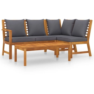 vidaXL Salon de jardin 4 pcs avec coussin Bois d'acacia solide pas cher