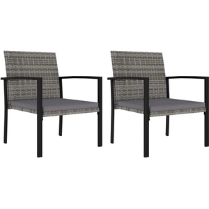 Comparateur de prix : vidaXL Chaises de salle à manger de jardin 2 pcs Résine tressée Gris