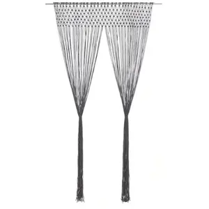 Comparateur de prix : vidaXL Rideau en macramé Anthracite 140x240 cm Coton