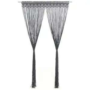 vidaXL Rideau en macramé Anthracite 140x240 cm Coton pas cher