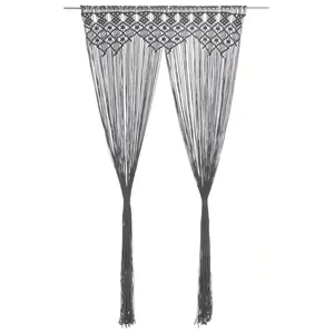 Comparateur de prix : vidaXL Rideau en macramé Anthracite 140x240 cm Coton
