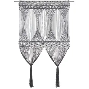vidaXL Rideau en macramé Anthracite 140x240 cm Coton pas cher