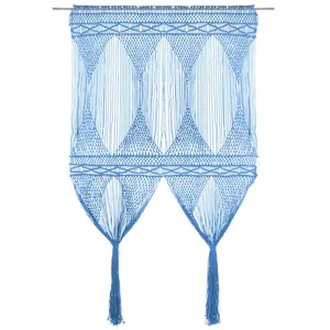 Comparateur de prix : vidaXL Rideau en macramé Bleu 140x240 cm Coton