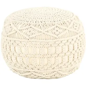 Comparateur de prix : vidaXL Pouf fait à la main en macramé 45x30 cm Coton