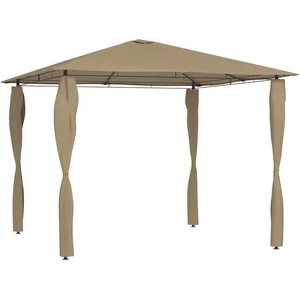 vidaXL Belvédère avec revêtement de poteaux 3x3x2,6 m Taupe 160 g/m² pas cher