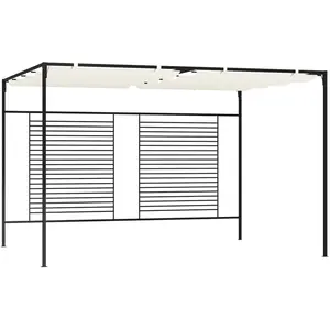 Comparateur de prix : vidaXL Vidaxl Belvédère Avec Auvent Rétractable 3x4x2,3 M Crème 180 G/M²