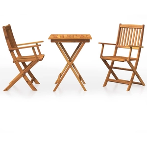 vidaXL Mobilier à dîner de jardin pliable 3 pcs Bois d'acacia solide pas cher