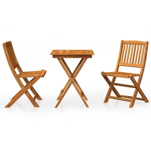vidaXL Mobilier à dîner de jardin pliable 3 pcs Bois d'acacia solide pas cher