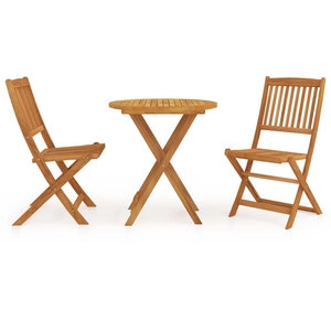 vidaXL Mobilier à dîner de jardin pliable 3 pcs Bois d'acacia solide pas cher