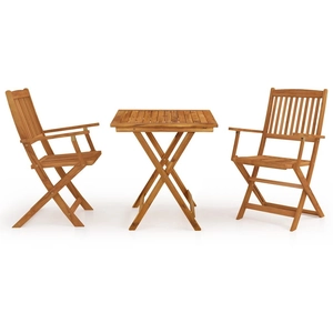 vidaXL Mobilier à dîner de jardin pliable 3 pcs Bois d'acacia solide pas cher