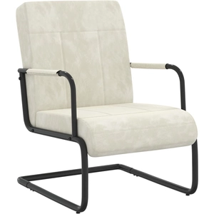 vidaXL Chaise cantilever Blanc crème Velours pas cher