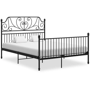 vidaXL Cadre de lit Noir Métal 140x200 cm pas cher