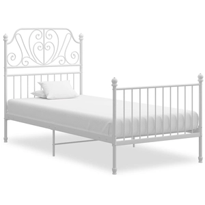 vidaXL Cadre de lit Blanc Métal 90x200 cm pas cher