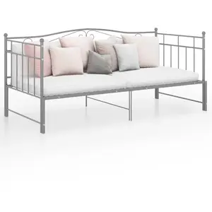 vidaXL Cadre de canapé-lit extensible Gris Métal 90x200 cm pas cher