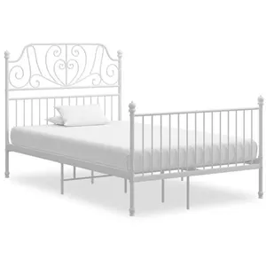 Comparateur de prix : vidaXL Cadre de lit Blanc Métal 120x200 cm