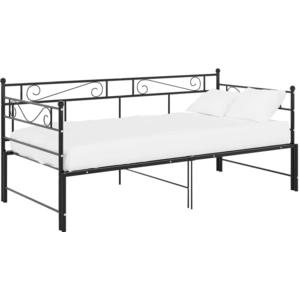 vidaXL Cadre de canapé-lit extensible noir métal 90x200 cm pas cher