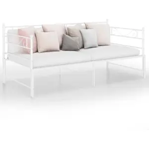 vidaXL Cadre de canapé-lit extensible blanc métal 90x200 cm pas cher