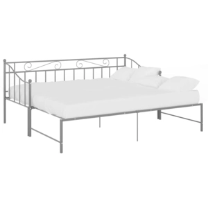 vidaXL Cadre de canapé-lit extensible Gris Métal 90x200 cm