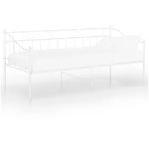 vidaXL Cadre de canapé-lit sans matelas blanc métal 90x200 cm pas cher