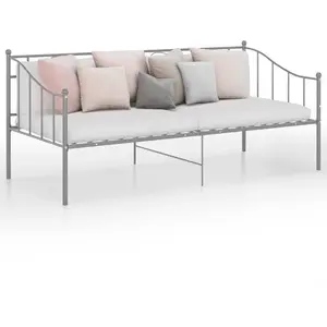 vidaXL Cadre de canapé-lit Gris Métal 90x200 cm pas cher