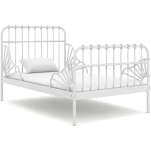vidaXL Cadre de lit extensible sans matelas blanc métal 80x130/200 cm pas cher