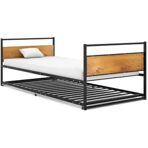 vidaXL Cadre de lit extensible Noir Métal 90x200 cm pas cher