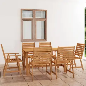 vidaXL Mobilier de salle à manger de jardin 7 pcs Bois d'acacia solide pas cher
