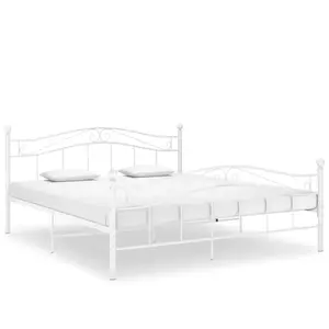 vidaXL Cadre de lit Blanc Métal 200x200 cm