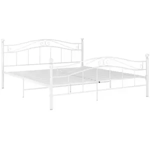 vidaXL Cadre de lit Blanc Métal 160x200 cm pas cher