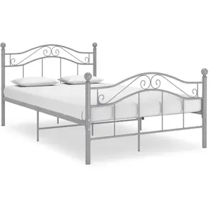 vidaXL Cadre de lit Gris Métal 120x200 cm pas cher
