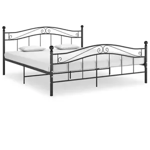 vidaXL Cadre de lit Noir Métal 140x200 cm pas cher