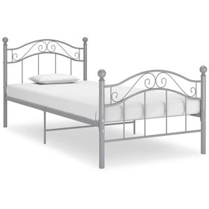 vidaXL Cadre de lit Gris Métal 90x200 cm pas cher