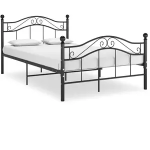 vidaXL Cadre de lit Noir Métal 120x200 cm pas cher