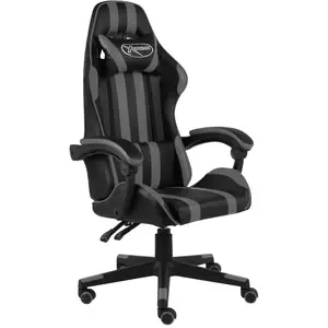 vidaXL Fauteuil de jeux vidéo Noir et gris Similicuir pas cher