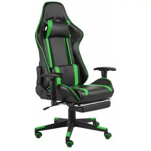 Comparateur de prix : vidaXL Chaise de jeu pivotante avec repose-pied Vert PVC